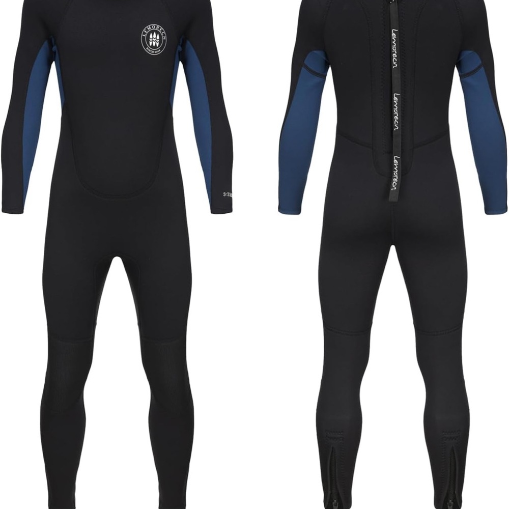 Kids Lemorecn Black and Blue Full Wetsuit